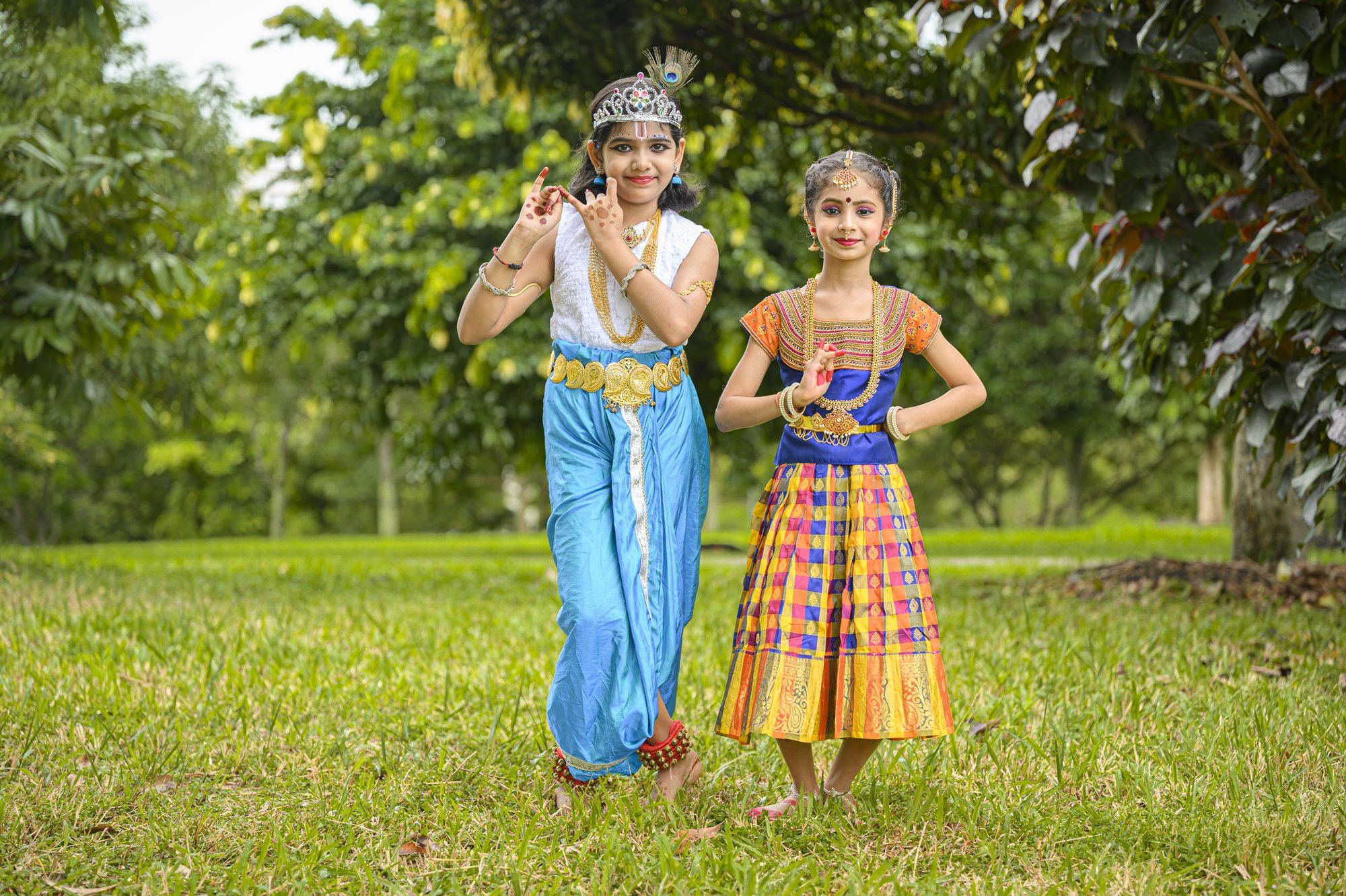 Two students in costume
